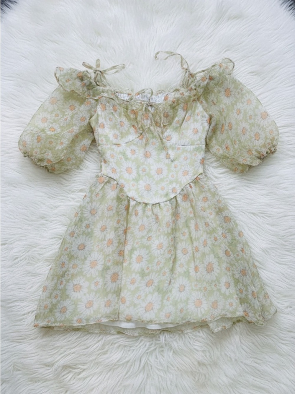 Woman’s whimsical fairy dress with Puff Sleeve princess enchanted
